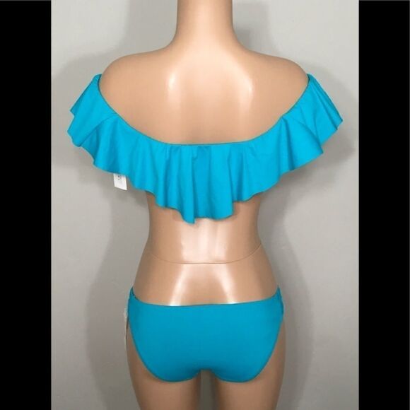 Ruffled Off The Shoulder Bandeau Bikini Set. NWT - Picture 4 of 7
